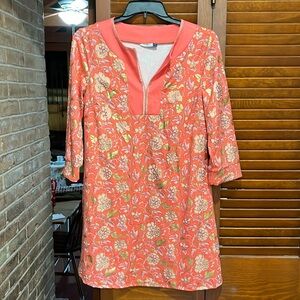 Cabana life coral and gold dress